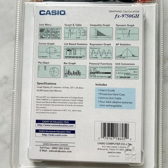 Casio fx-9750GII White Graphing Calculator NEW Sealed-Calculus Trig Chem Physics - Picture 4 of 6